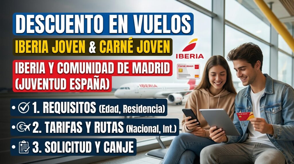 Descuento en Vuelos de Iberia con Carné Joven e Iberia Joven: Guía Completa de Requisitos, Tarifas y Solicitud gemini generated image maim3rmaim3rmaim